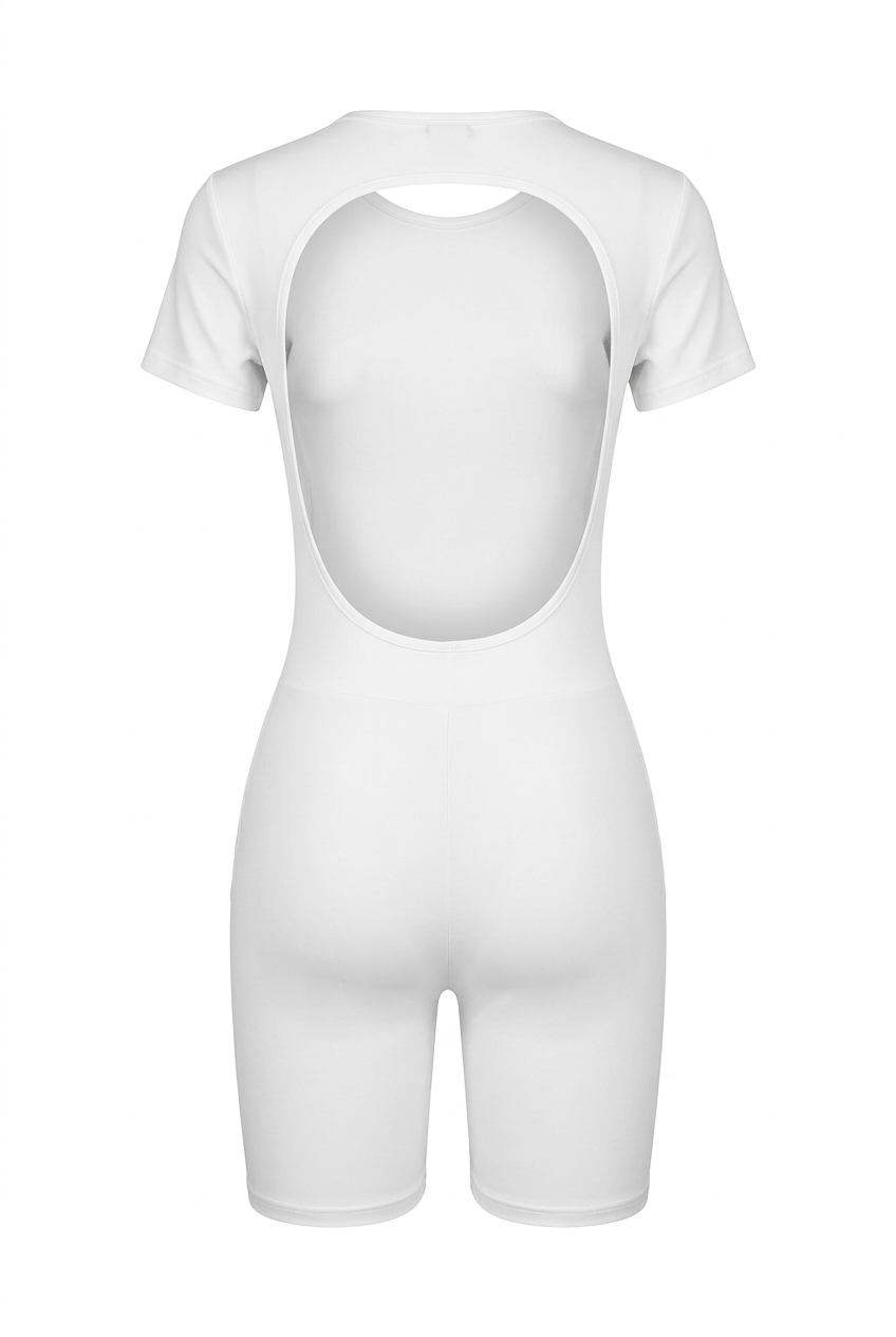 White Backless Jumpsuit